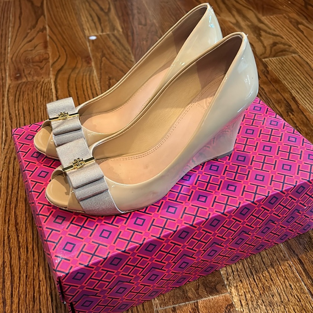 Tory Burch Open Toe Wedge